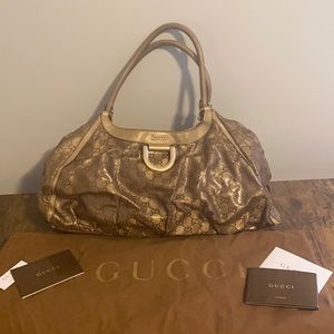 Authentic Gucci coated canvas tote